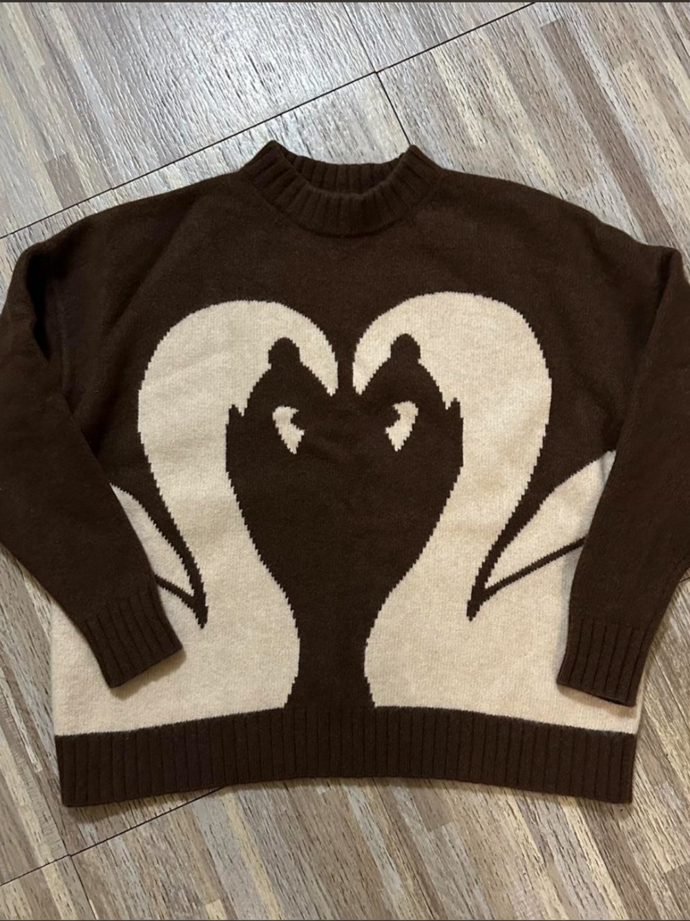Pleasing Kissing Swan Sweater